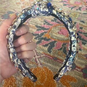 Lele Sadoughi x Liberty of London Slim Knotted Headband with Crystals